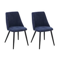 STUHL-SET 2 Stück in Stoff - Blau/Schwarz, Holzwerkstoff/Textil (56/83/55cm) - Urban Meuble