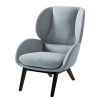 SESSEL - Blaugrau/Schwarz, Eichenholz/Textil (82/102/90cm) - home24