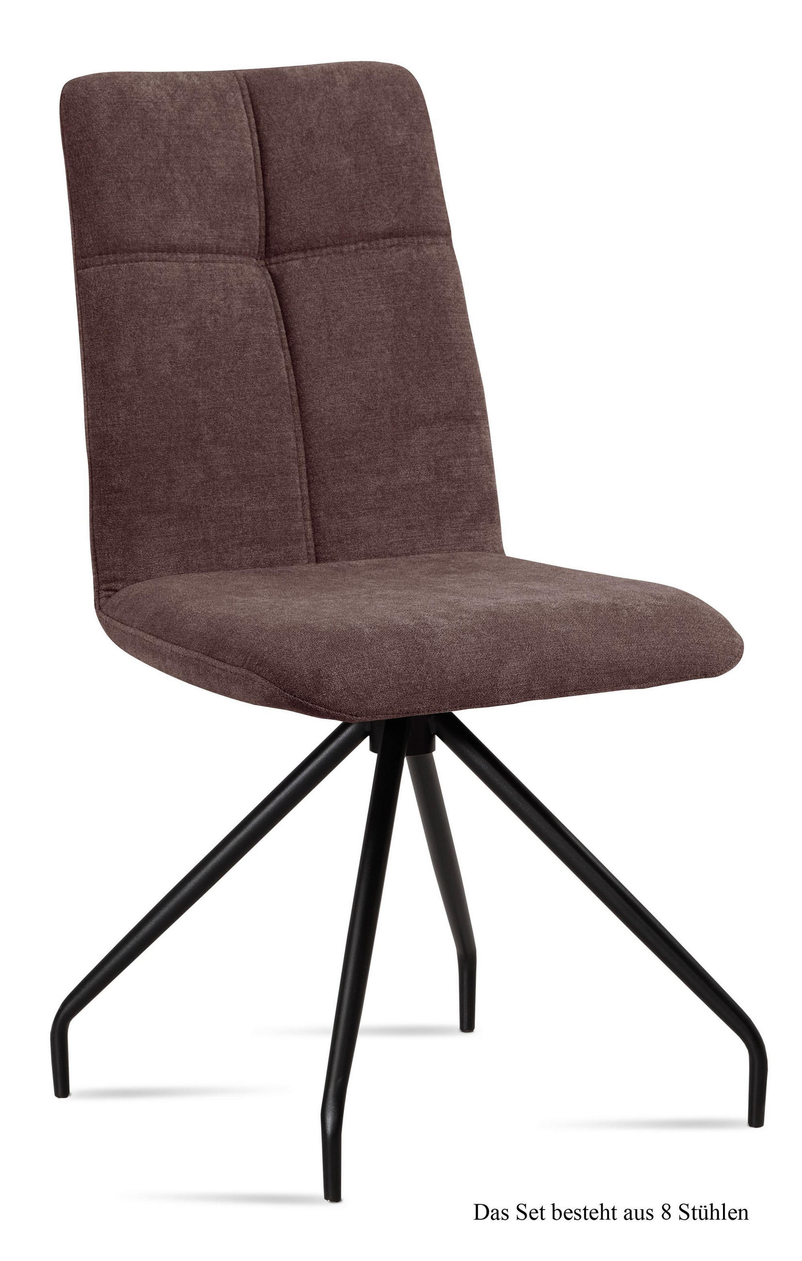 ESSZIMMERSTUHL (8er-Set) Detava 47x92x60 Schwarz/Braun - Schwarz/Braun, Kunststoff (60/92/47cm) - 58aufmkessel