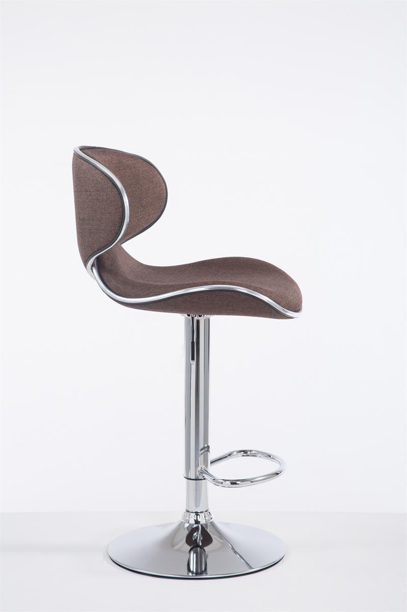 BARHOCKER Stoff braun - Chromfarben/Braun, Textil/Metall (46/88/49cm) - CLP