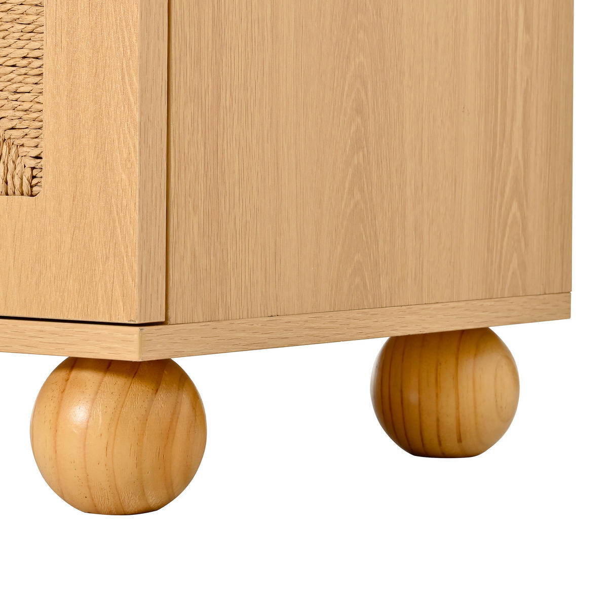 BUFFET DE-37503 80/40/180 cm mit Seilgeflecht-Türen Natur - Naturfarben, Holzwerkstoff (80/180/40cm) - ComfortXL