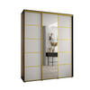 SCHWEBETÜRENSCHRANK 235,2/190/60 3-türig - Goldfarben/Schwarz, Holz/Metall (190/235/60cm) - Abiks Möbel