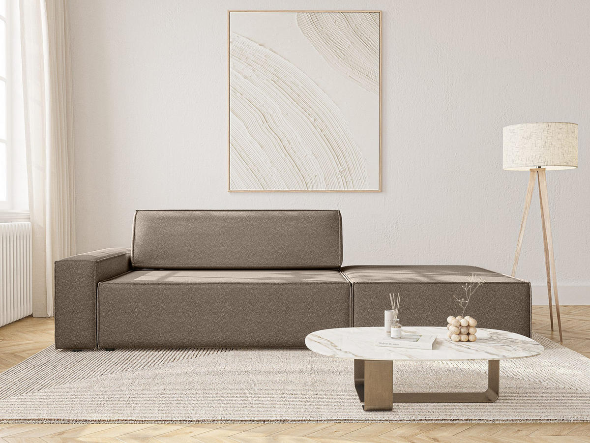 SCHLAFSOFA Lummo Si mit Schlaffunktion, Braun - Braun, Textil (263/70/100cm) - Fedve