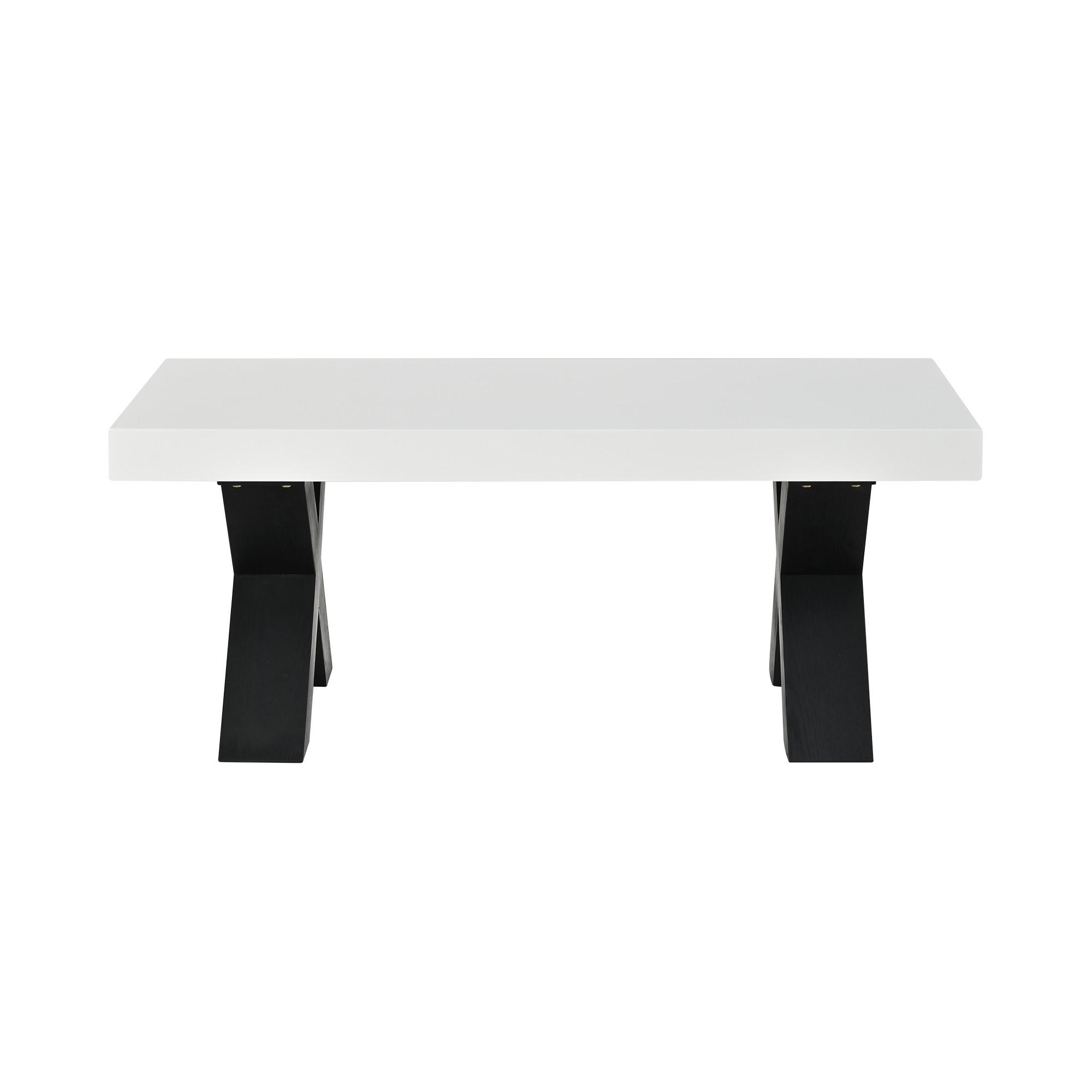COUCHTISCH rechteckig Weiß/Schwarz MDF 100/50/40 cm - Schwarz/Weiß, Holzwerkstoff (100/50/40cm)