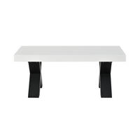 COUCHTISCH rechteckig Weiß/Schwarz MDF 100/50/40 cm - Schwarz/Weiß, Holzwerkstoff (100/50/40cm)