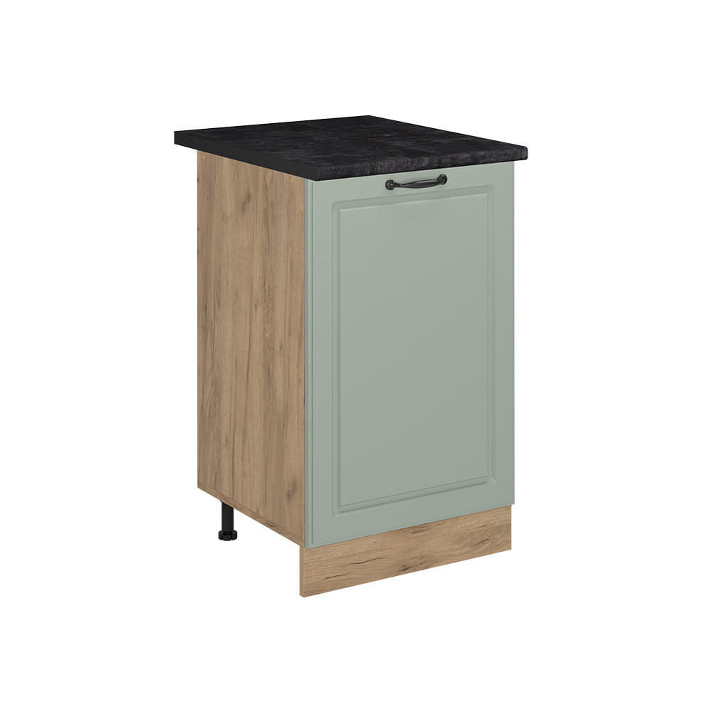 KUCHYNSKÁ SPODNÁ SKRINKA R-Line, Mint vidiecky dom/Dub Goldkraft, 50 cm antrasiitti työtaso - zelená/dub medový, kompozitné drevo (50/81.6/60cm) - Vicco