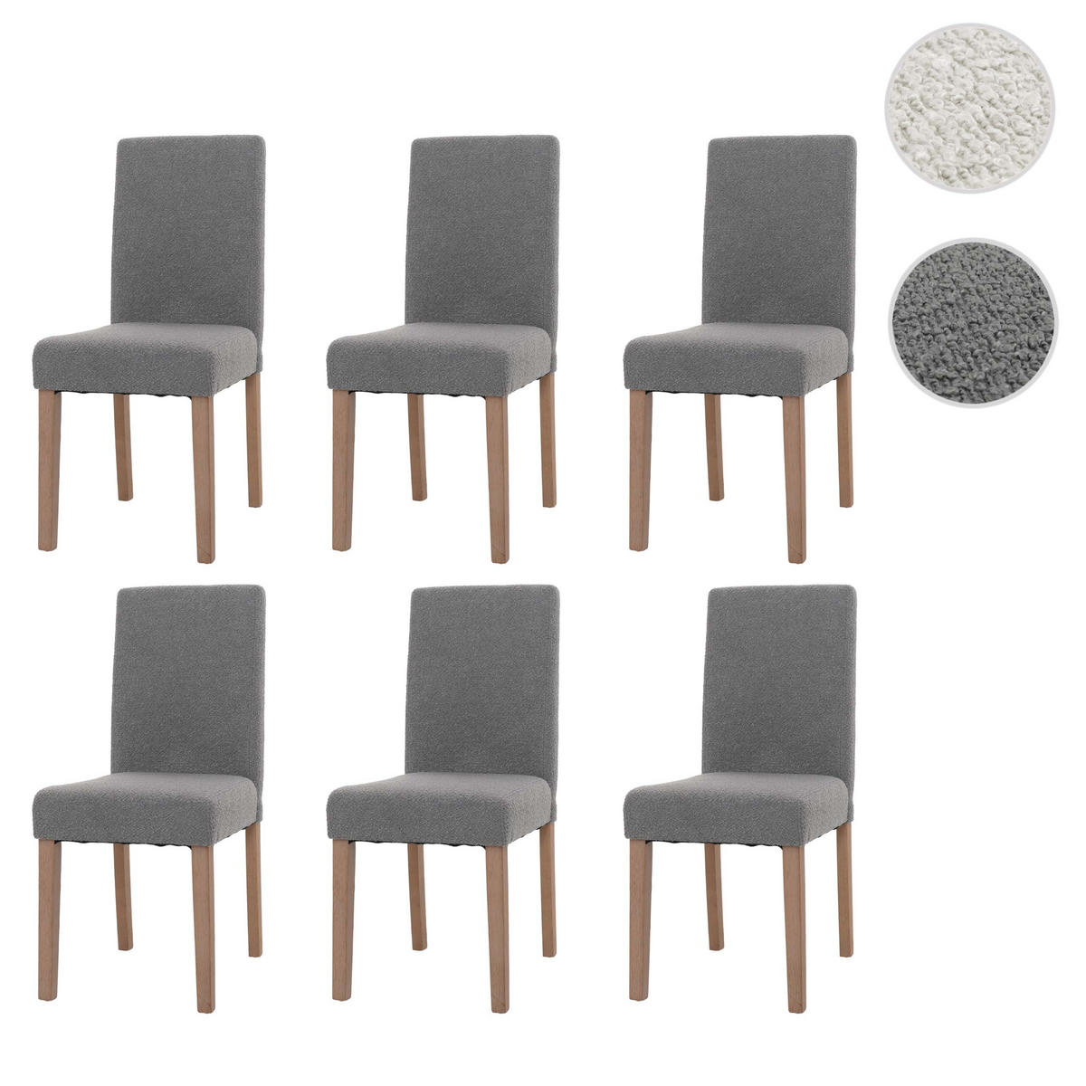 ESSZIMMERSTUHL Grau 6er-Set - Grau, Textil (42/90/50cm) - MCW