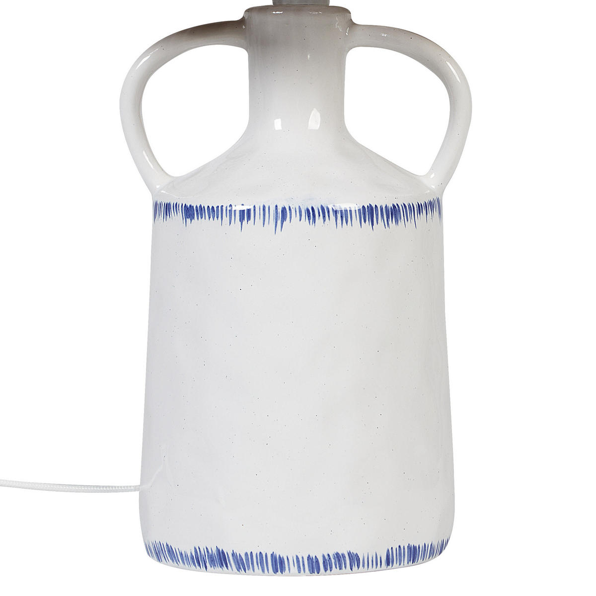 TISCHLEUCHTE Weiß/Blau/Beige Larissos - Blau/Beige, Keramik (24/24/51cm) - Beliani