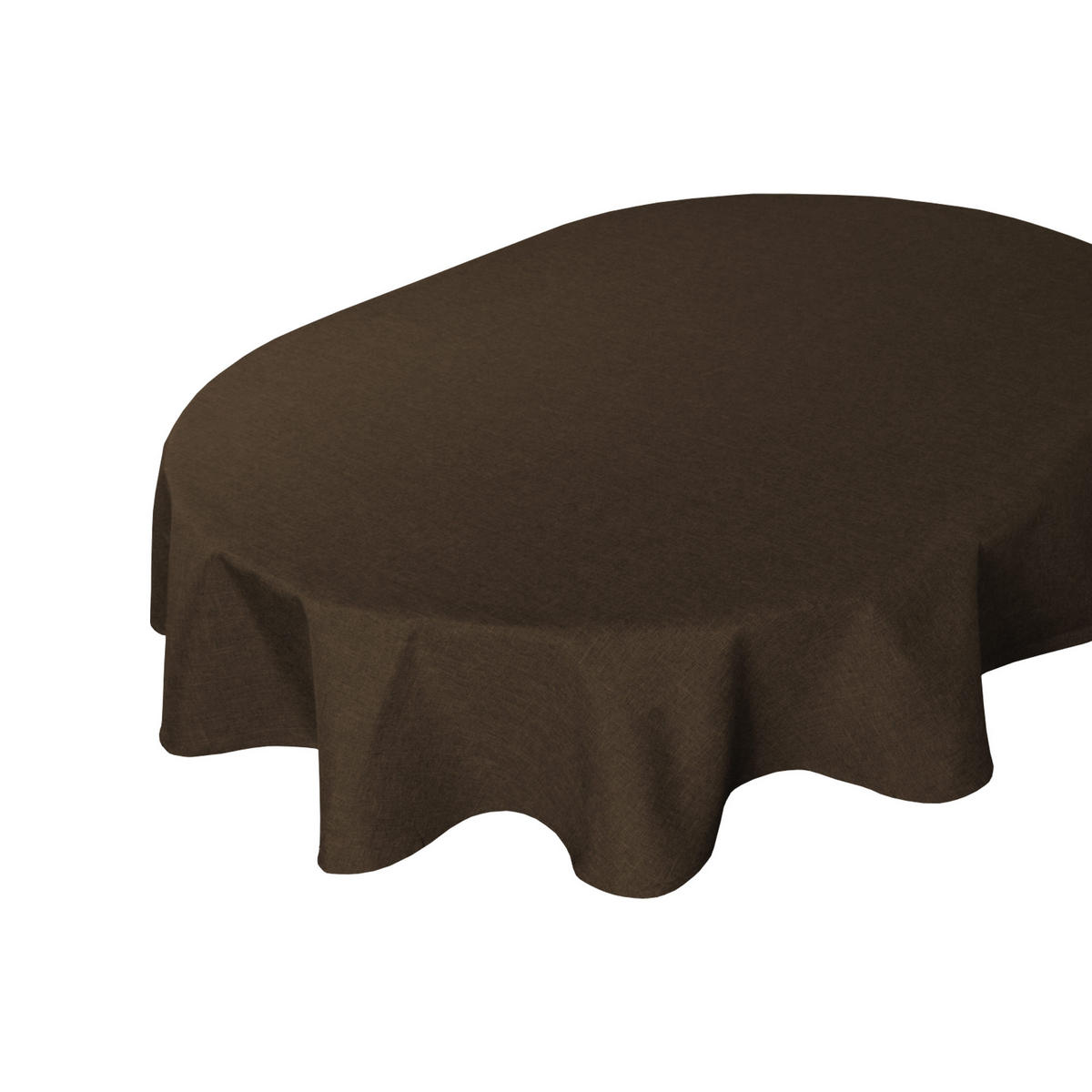 TISCHDECKE Leinenoptik 135/180 cm oval Braun - Braun, Textil (135/180cm) - TiborTex