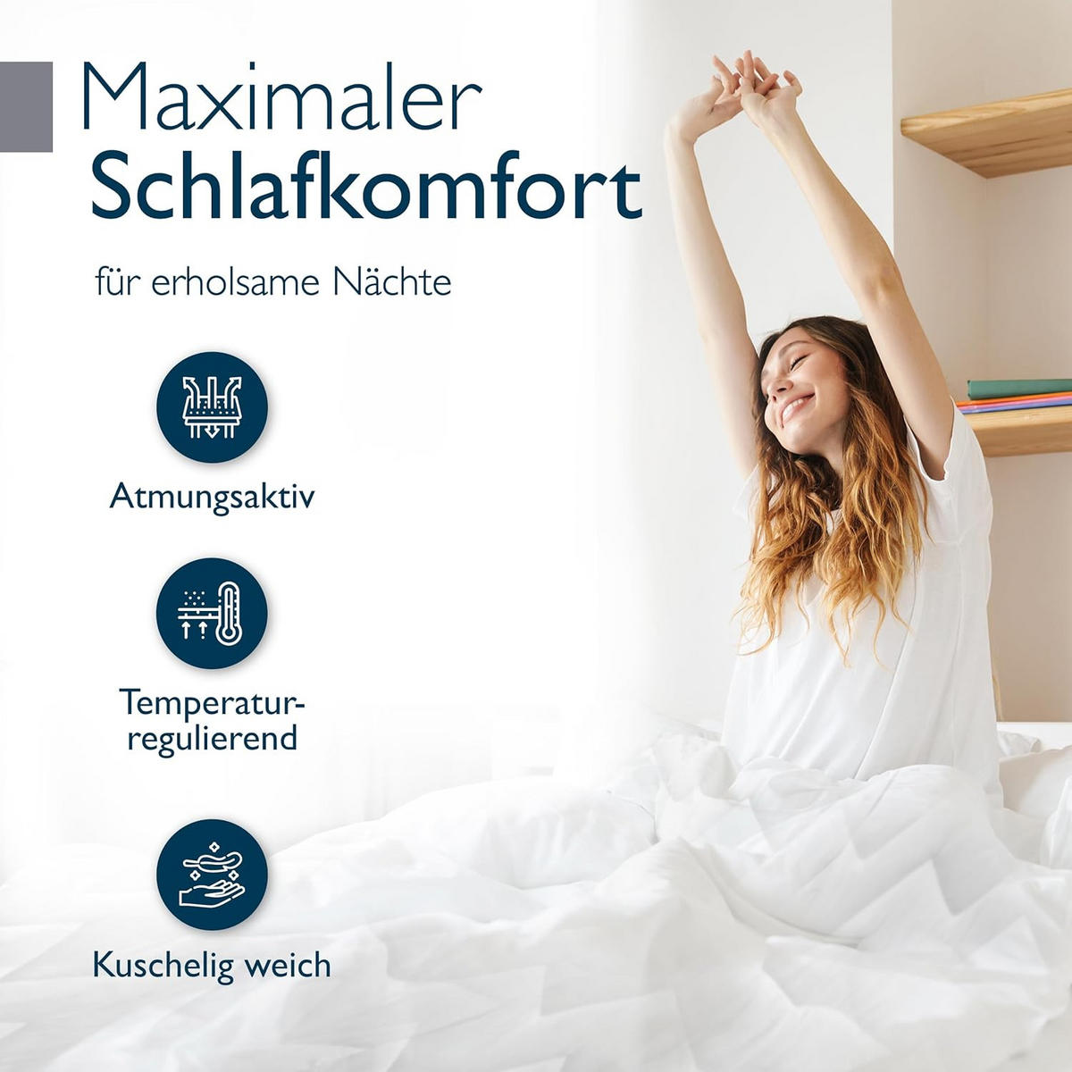 BETTDECKE BeauNuit FS 135/200 cm 4 Jahreszeiten - Weiß, Textil (135/200cm) - Beautissu 