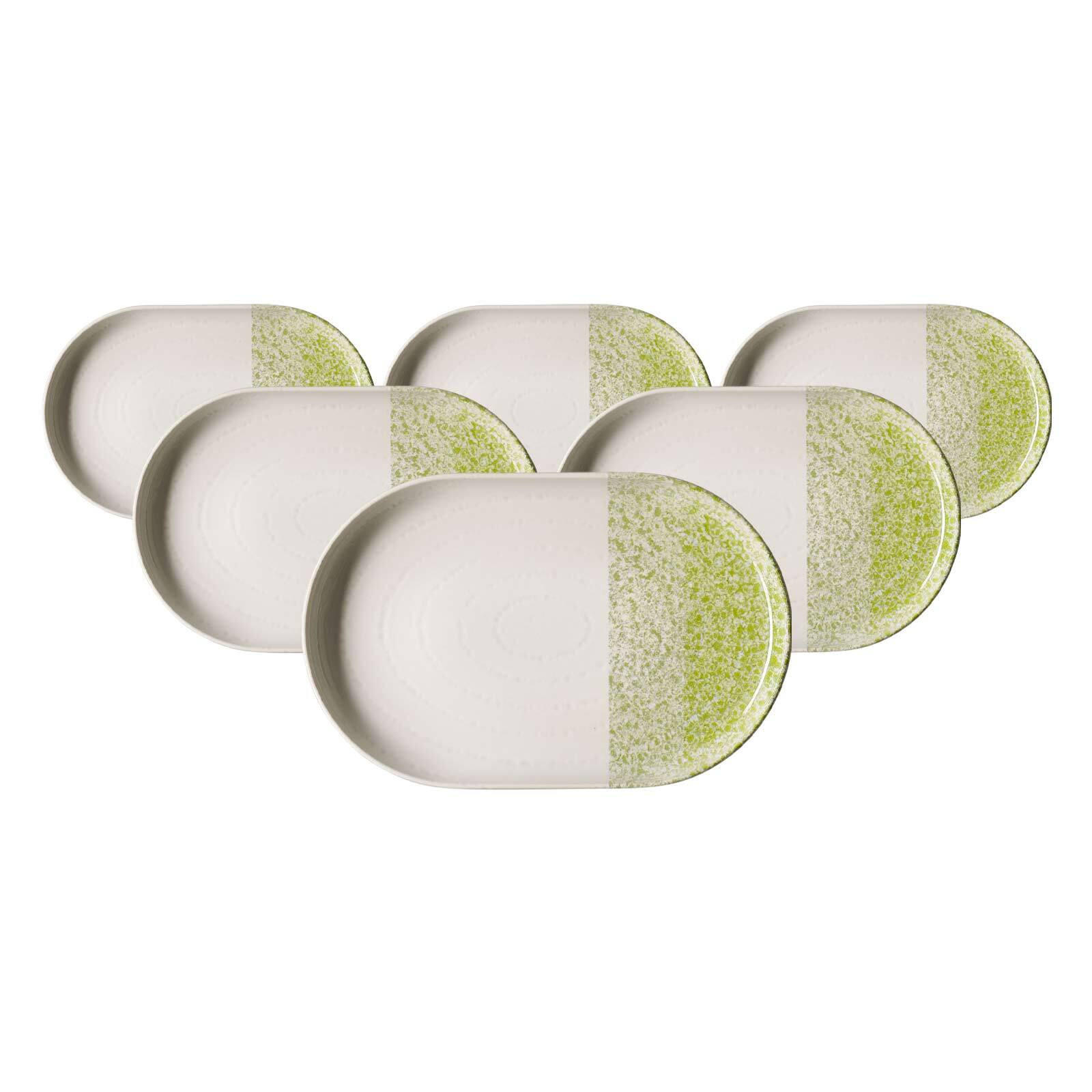 SERVIERPLATTEN Trio Grün 20 x 13 cm 6er Set - Grün, Keramik (13/2/20cm) - Ritzenhoff Breker