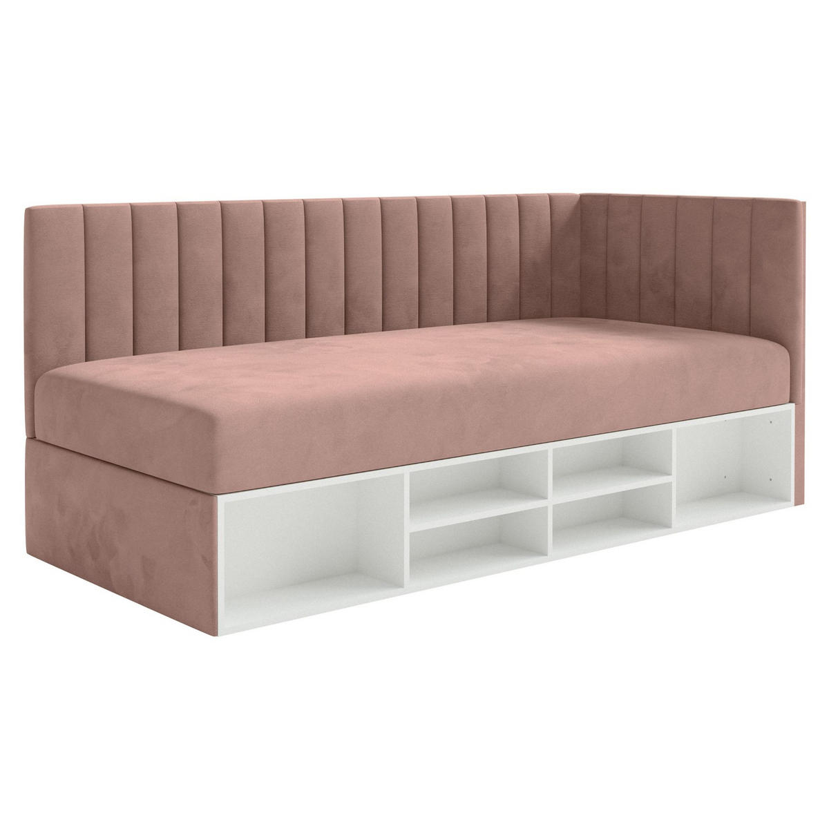 JUGENDBETT Ventrio Hellrosa Easy-Clean-Samtbezug 90x200 cm - Hellrosa, Kunststoff/Textil (90/200cm) - Selsey