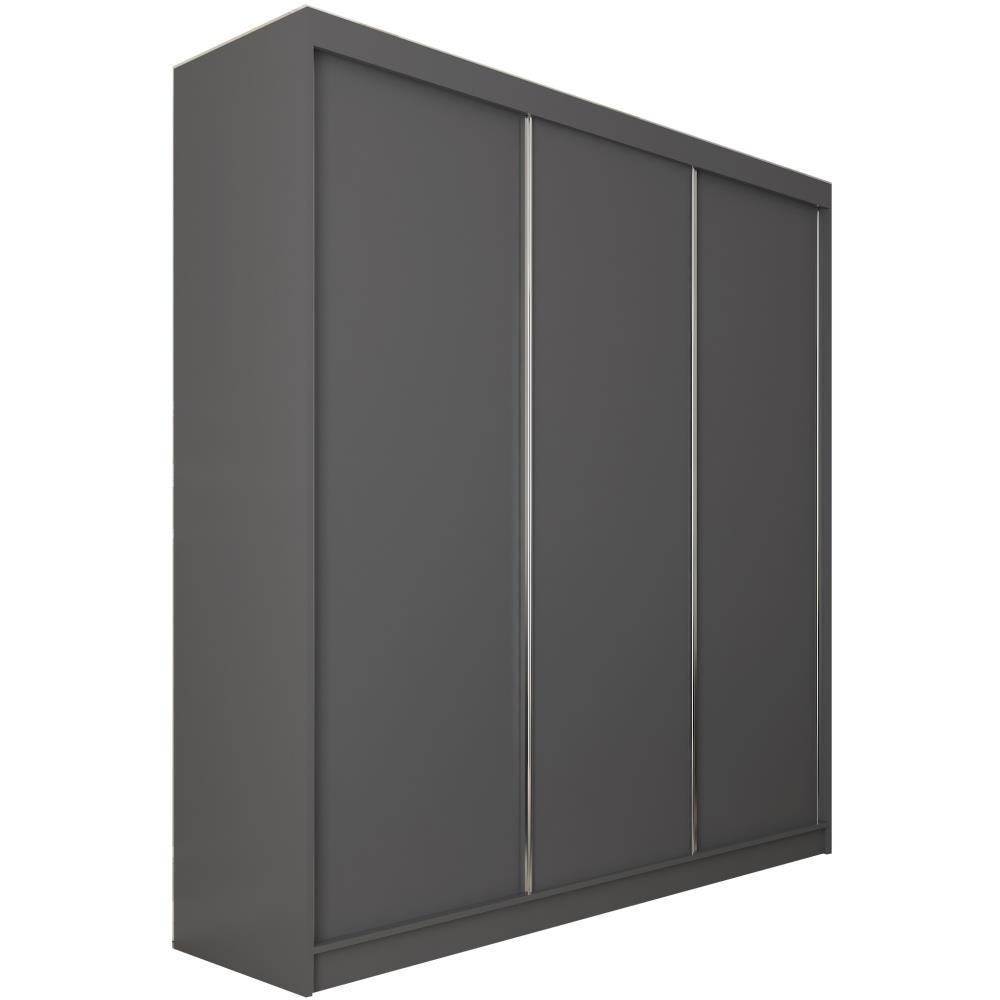 SCHWEBETÜRENSCHRANK Mario 240/216/61 graphit mit Schubladen - Graphitfarben, Holzwerkstoff (240/216/61cm) - Beautysofa