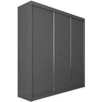SCHWEBETÜRENSCHRANK Mario 240/216/61 graphit mit Schubladen - Graphitfarben, Holzwerkstoff (240/216/61cm) - Beautysofa