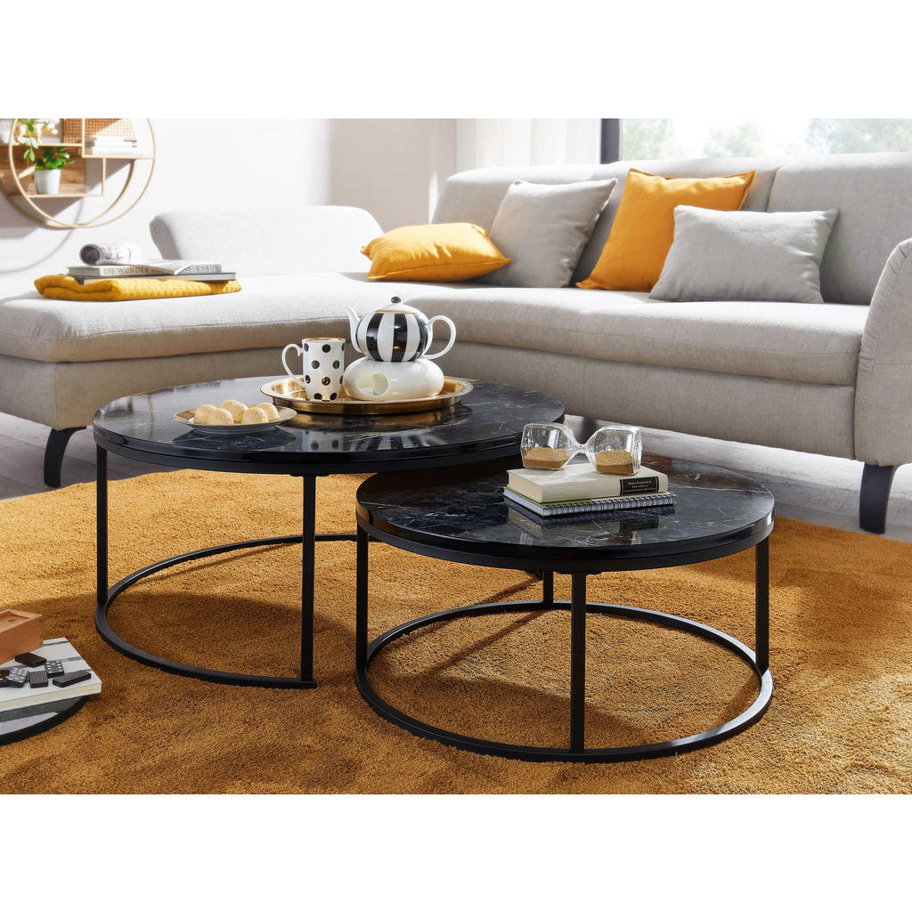 Thumbnail - tinkaro Sofatisch, Schwarz, Holzwerkstoff, 80x36x80 cm, Wohnzimmer, Wohnzimmertische, Couchtische