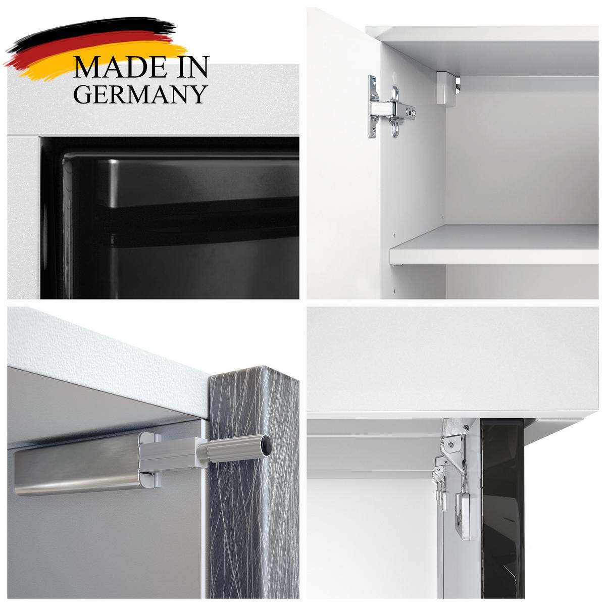 SIDEBOARD Cuba Türen in Schwarz matt - Schwarz, Holzwerkstoff (182/53/35cm) - Vladon