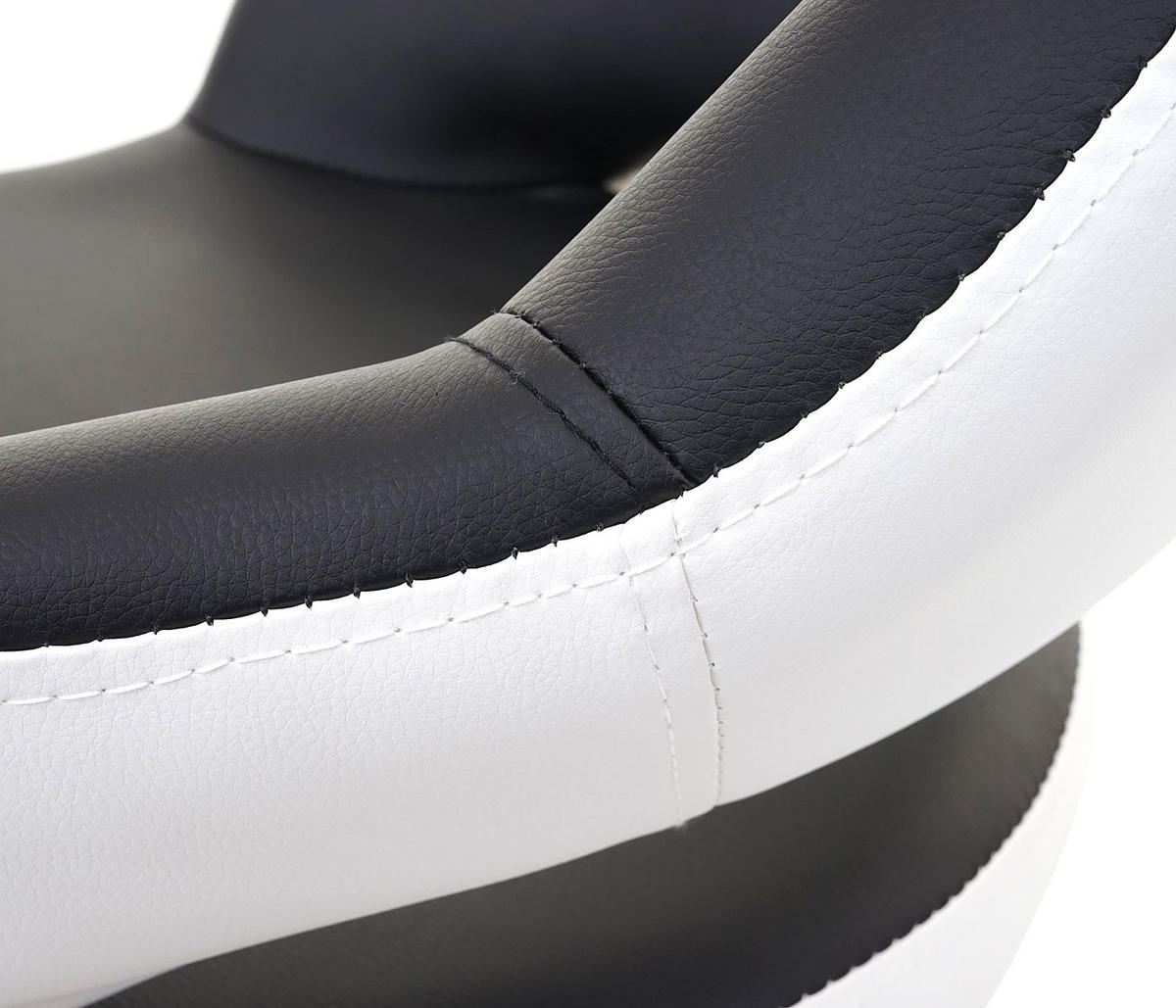 BARHOCKER 2er-Set stylisch Sitzhöhe 61-81cm mit Lehne Kunstleder Schwarz-Weiß Drehhocker - Schwarz, Kunststoff (51/105/55cm) - PROREGAL