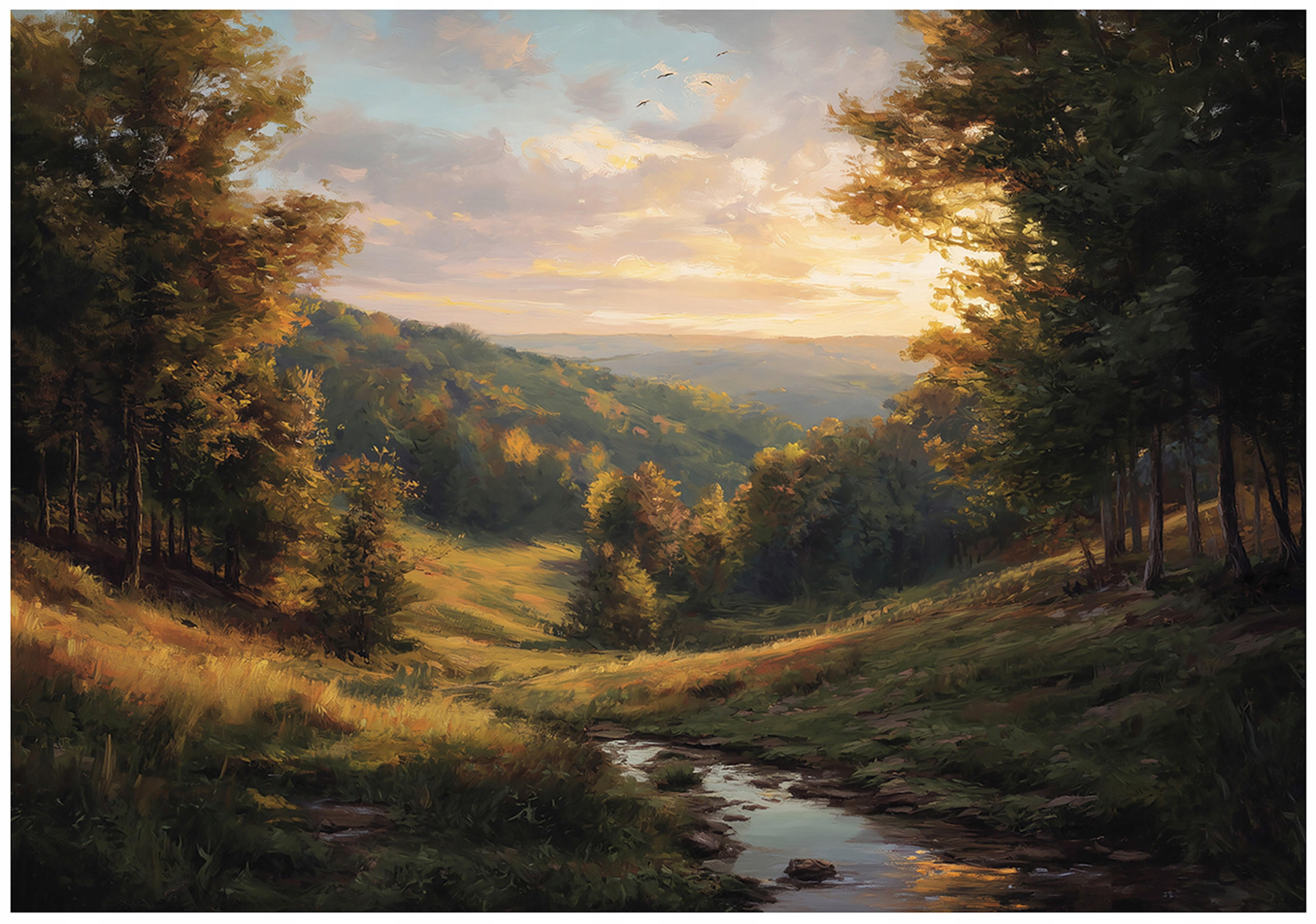 FOTOTAPETE Wald Bäume Beige 300x210 cm - Multicolor, Papier (300/210cm) - Wallarena