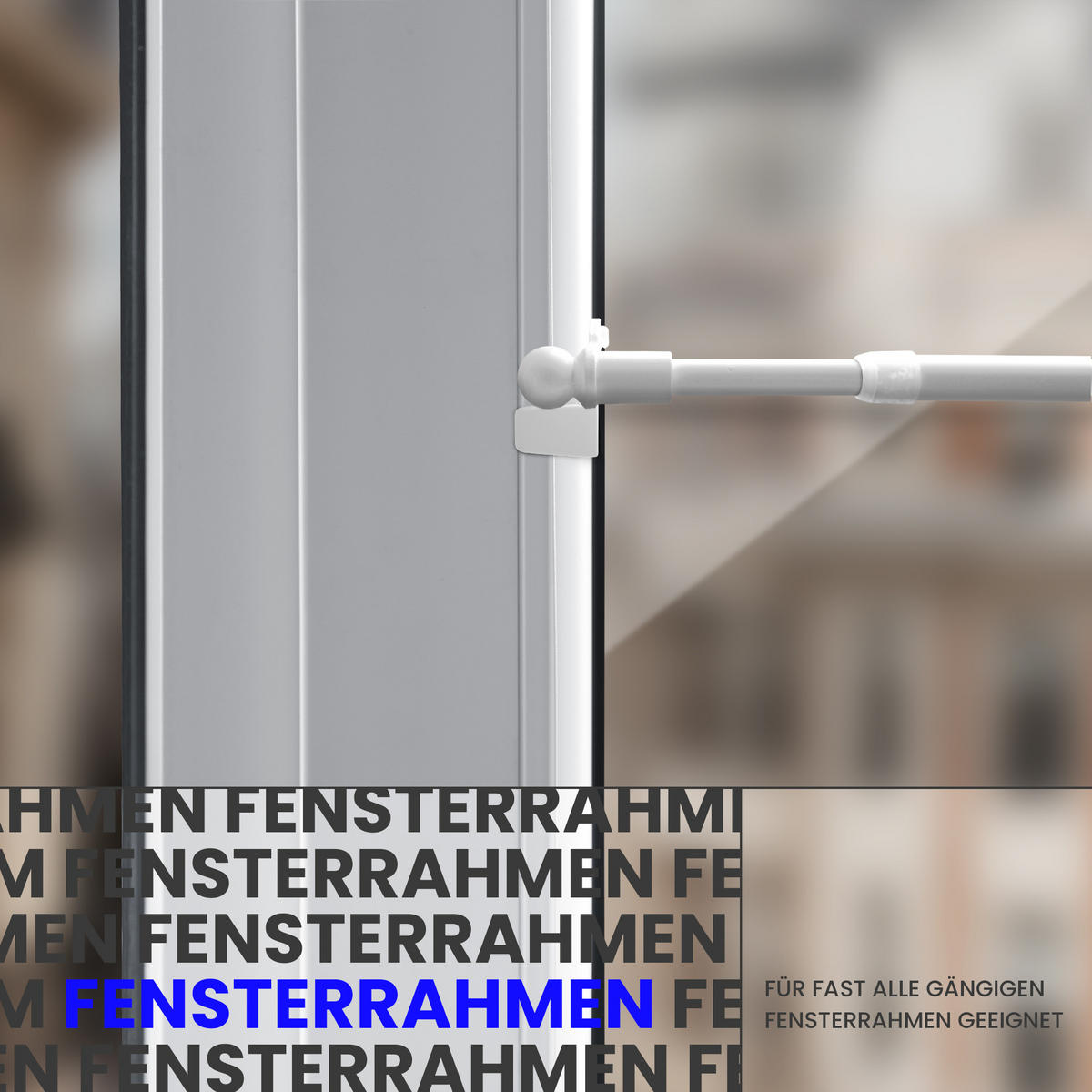 KLEMMSTANGE ausdrehbar/ausziehbar Ø8/10mm Weiß (Globe) 100-130 cm - Weiß, Metall (1/1/130cm) - Bestlivings