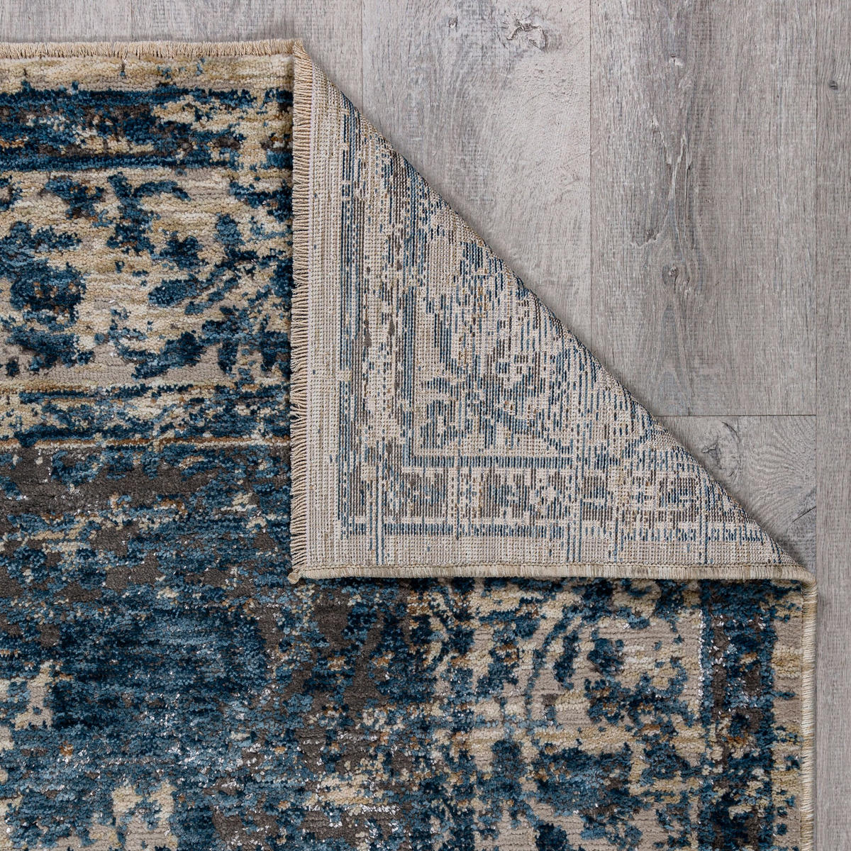 TEPPICH Vintage Kurzflor Medallion Muster, Orientalisch, Wohnzimmer Blau Rechteckig 200x300 - Blau, Textil (200/300cm) - KADIMA DESIGN