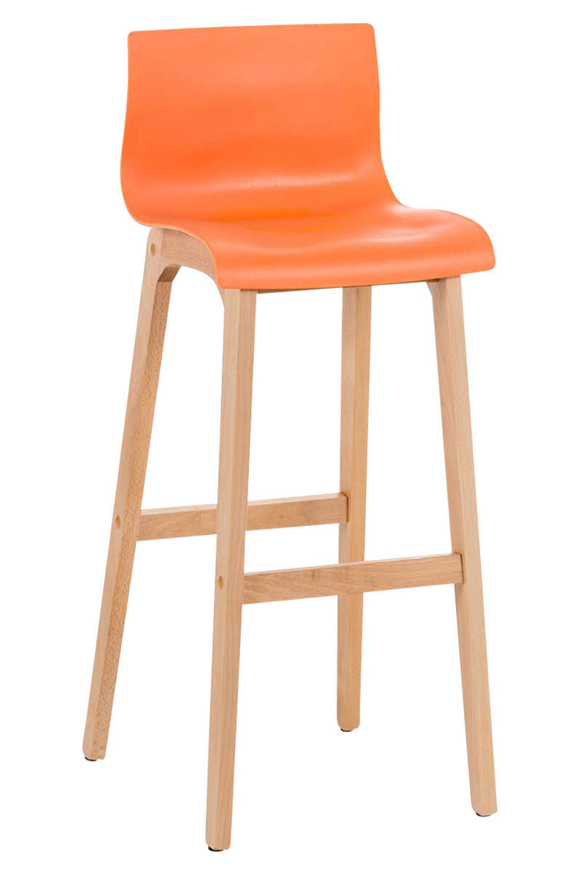 BARHOCKER DELHI Orange Holz - Orange, Holz (41/101/46cm) - DELUKE