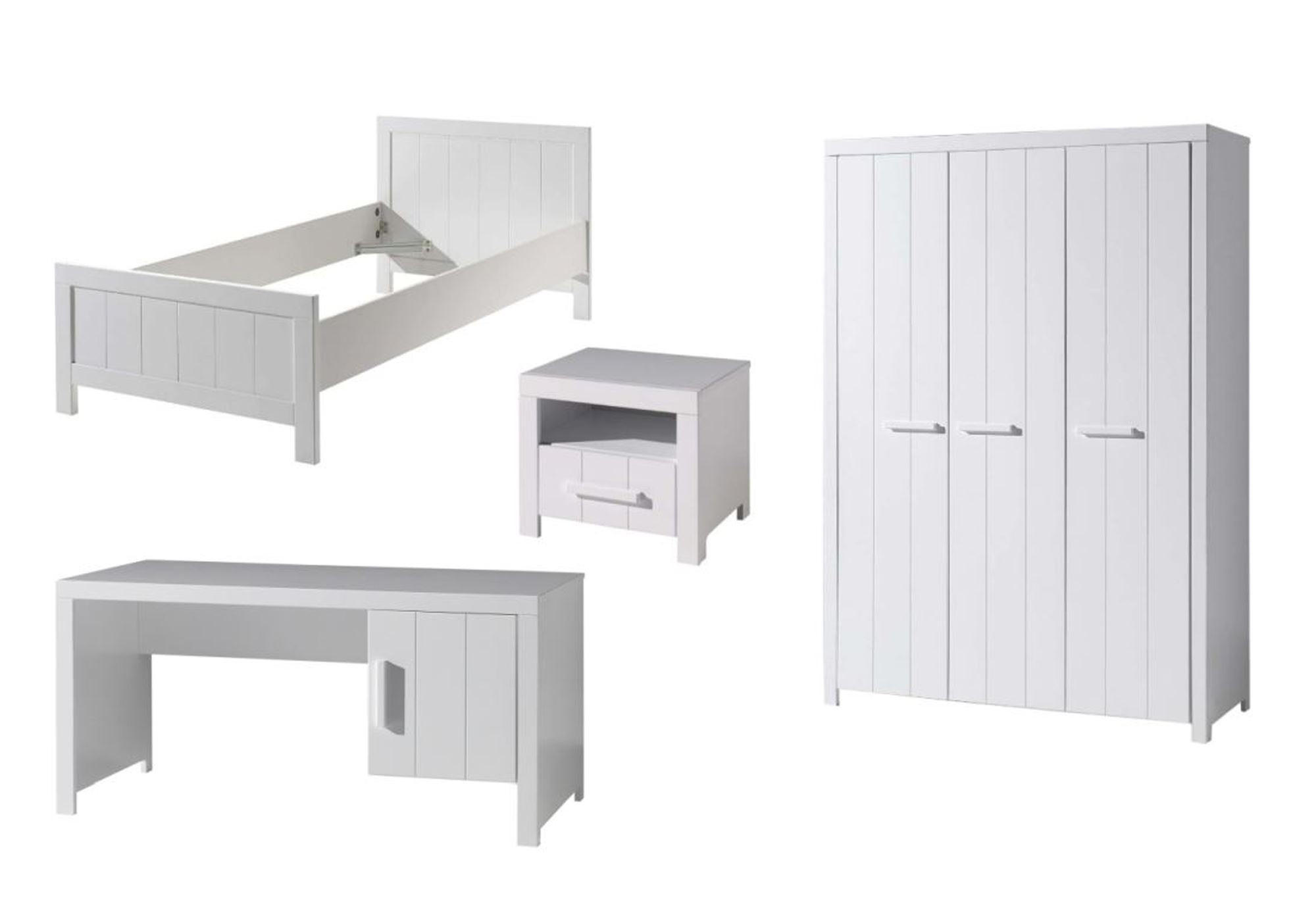 JUGENDZIMMEREINRICHTUNG Karalynn 7 Jugendzimmer komplett MDF Weiß - Weiß, Holzwerkstoff (260/1/160cm) - 58aufmkessel