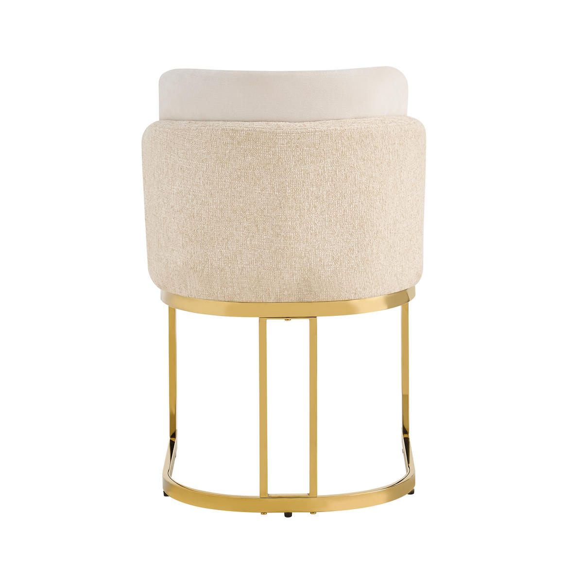 ESSZIMMERSTUHL 2er Set Chenille Beige Gold Modern - Beige, Textil (61.5/86/53.5cm) - FLIEKS