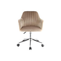 BÜROSTUHL ohne Armlehnen - 59 cm x 61.5 cm - Samt, Stoff - Beige - ELEANA - Chromfarben/Beige, Textil (59/89/61.5cm) - Vente-Unique