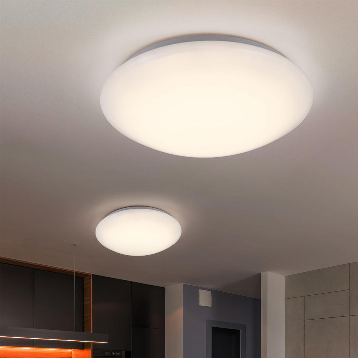 LED DECKENLEUCHTE Deborah Metall Weiß - Weiß, Metall (34.5/34.5/9cm) - Globo Lighting