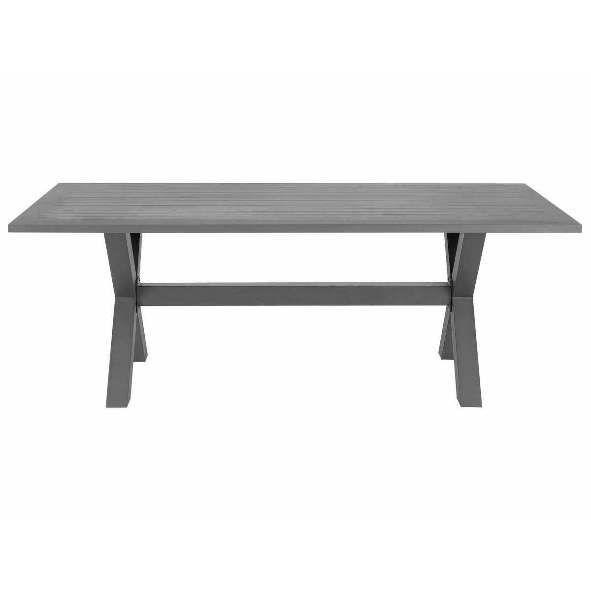 GARTENTISCH Aluminium grau 200/105 cm Cascais - Grau, Metall (200/105/74cm) - Beliani