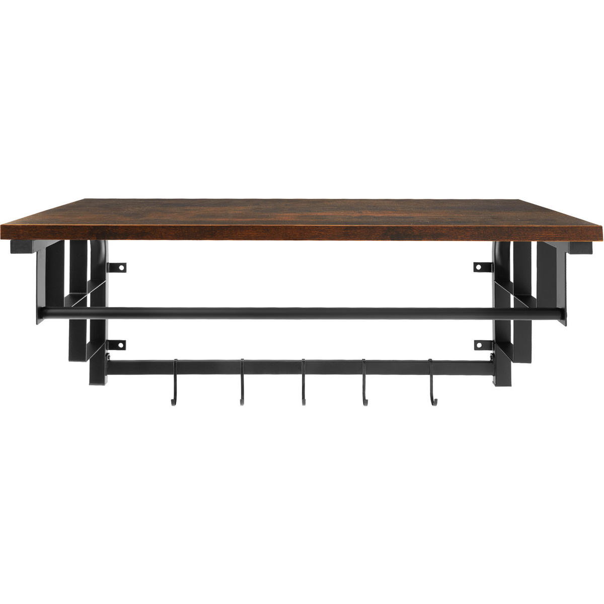 WANDGARDEROBE Westwood,66 x 30 x 27 cm,Industrial Holz dunkel, rustikal - Rostfarben, Holz (66/27/30cm) - tectake