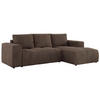 ECKSOFA MONIVA Braun Velvet - Rechts - Schwarz/Braun, Textil (266/164cm) - MKS