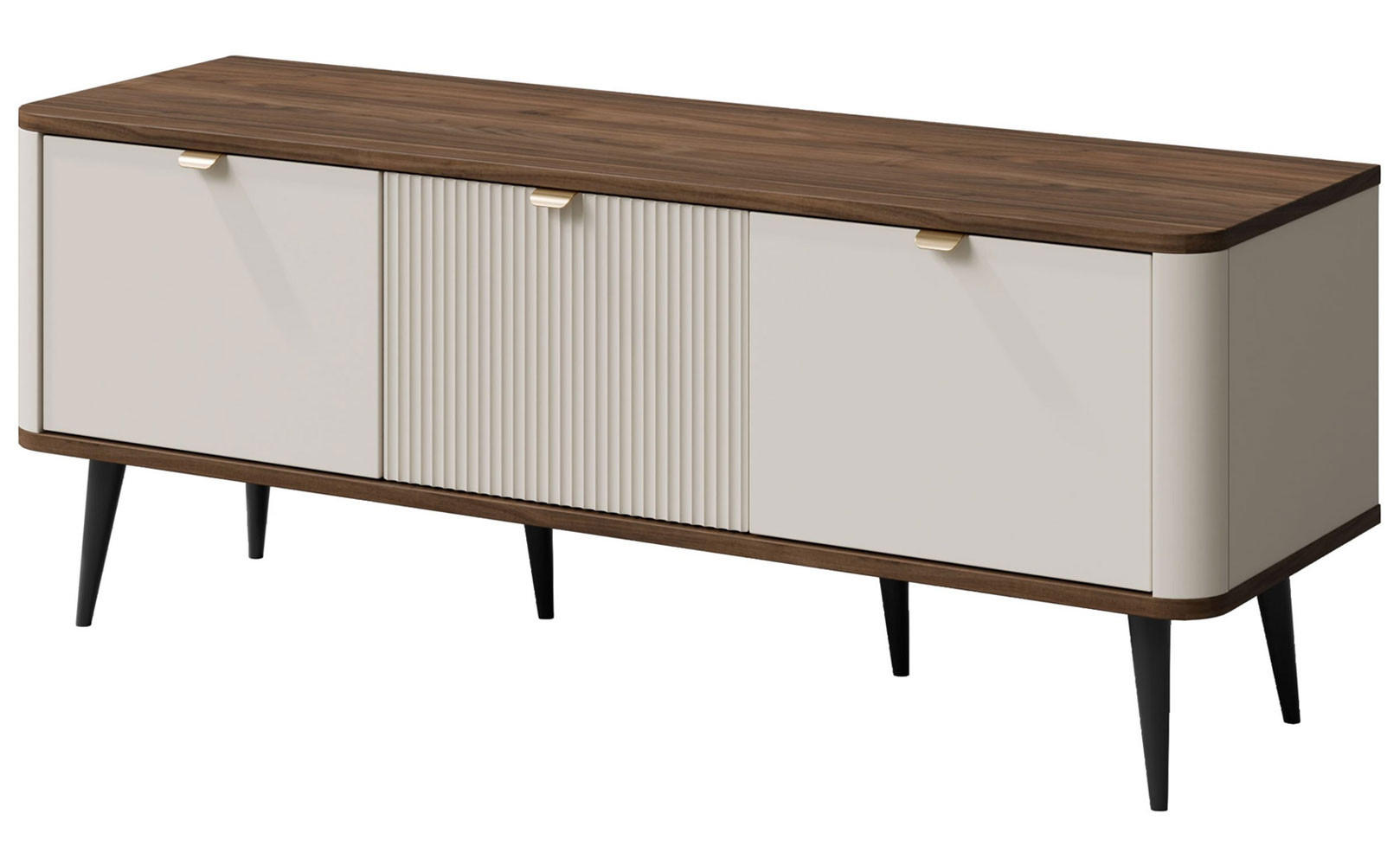LOWBOARD Marly Kaschmir / Walnuss 130 / 40 / 52cm - Kaschmir/Beige, Holz/Holzwerkstoff (130/52/40cm) - Feldmann-Wohnen