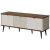 LOWBOARD Marly Kaschmir / Walnuss 130 / 40 / 52cm - Kaschmir/Beige, Holz/Holzwerkstoff (130/52/40cm) - Feldmann-Wohnen