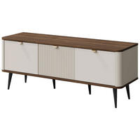 LOWBOARD Marly Kaschmir / Walnuss 130 / 40 / 52cm - Kaschmir/Beige, Holz/Holzwerkstoff (130/52/40cm) - Feldmann-Wohnen