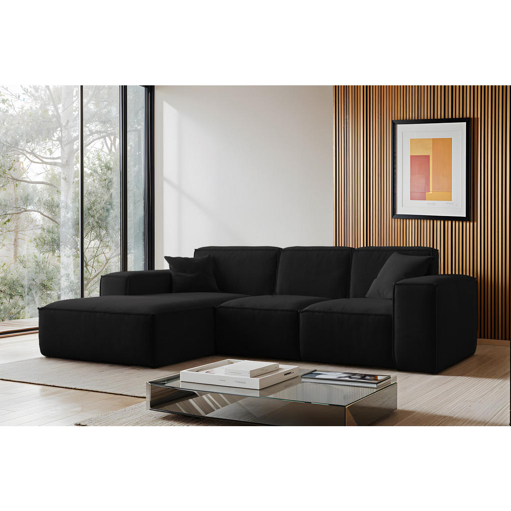 Thumbnail - Kaiser Möbel Ecksofa, Schwarz, Holz, L-Form, 266x165 cm, Wohnzimmer, Sofas & Couches, Wohnlandschaften, Ecksofas