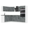 KÜCHE L-Form MELANIE, ohne Arbeitsplatten, Glamour Wood - Grau, Holz (360/204/60cm) - B BELINI GROUP