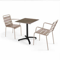 GARTENSET 3-tlg., Taupe - Taupe, Metall - Oviala