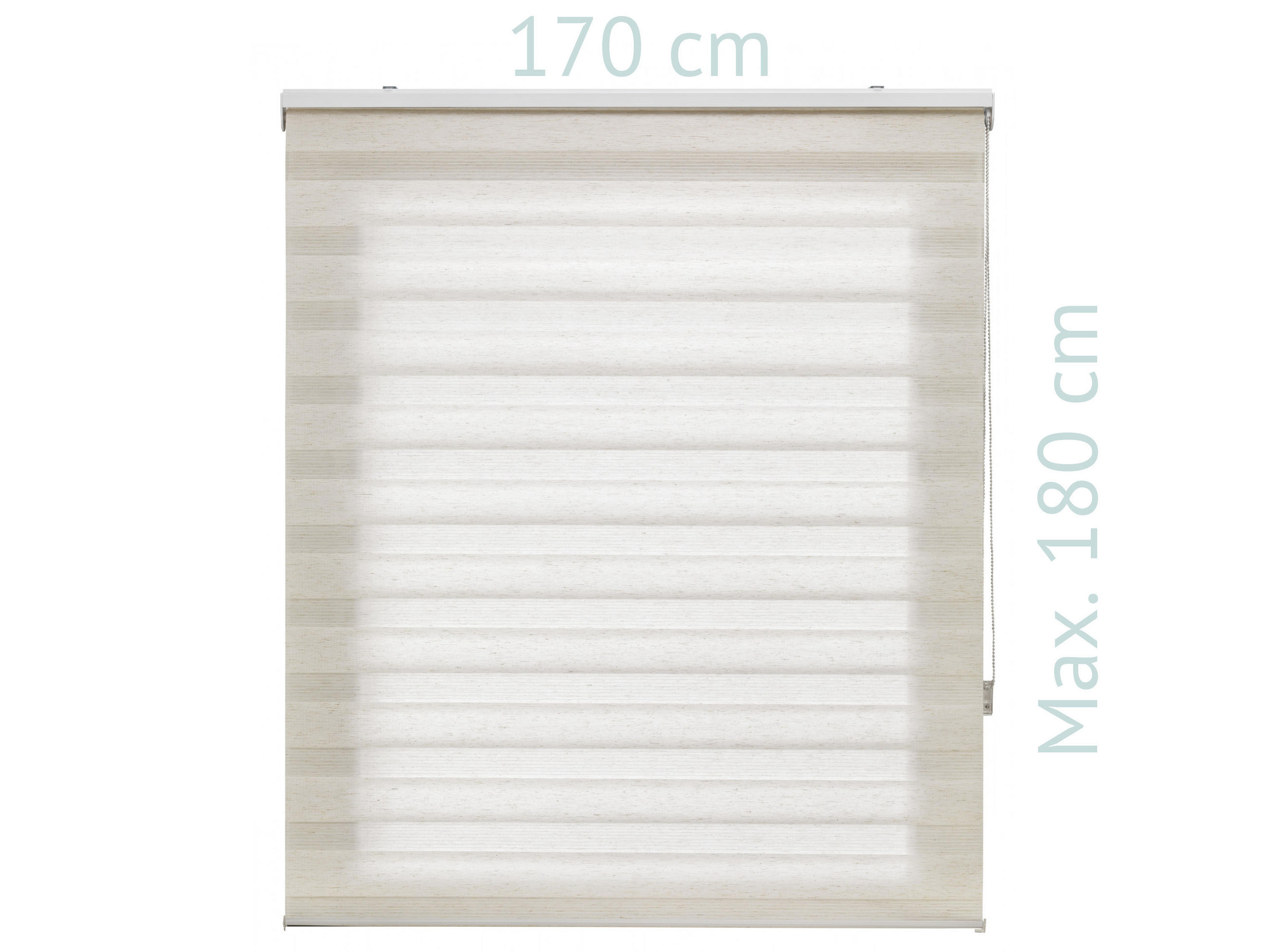 ROLLO Polyester Transluzent Grauweiß 170x180 - Hellgrau, Textil (170/180/1cm) - Purline