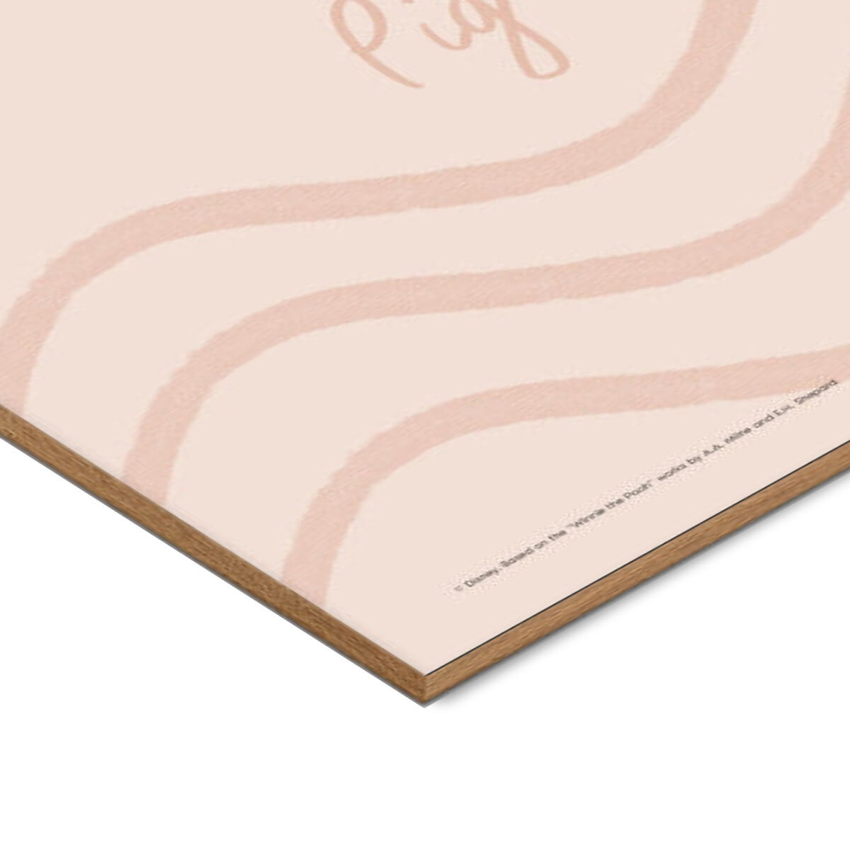 POSTER mit Rahmen Disney - Disney - Piglet Soft Pink Waves - Pink/Eichefarben, Holz/Papier (50/70cm) - Poster&Frame