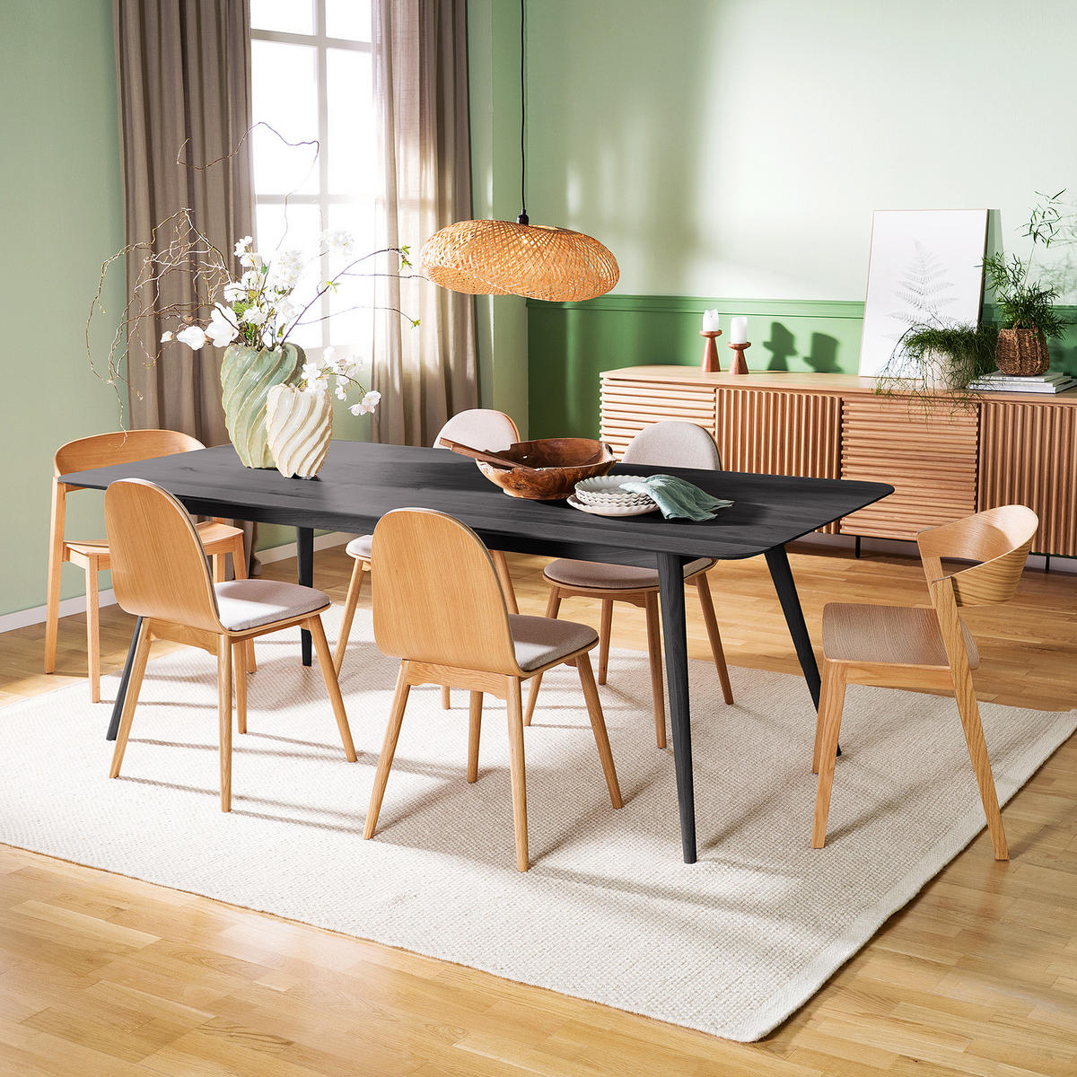MASSIVER ESSTISCH - Massivholz - Eschefarben, Holz (90/220/75cm) - home24