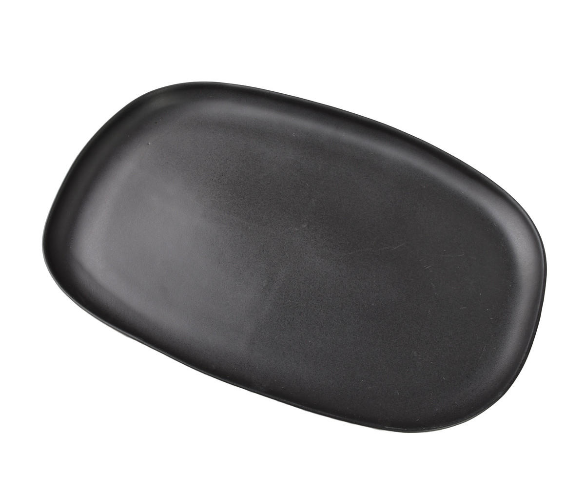 SERVIERPLATTE Basic Nature Schwarz 40,5x30x3 cm Keramik - Schwarz, Keramik (30/3/40.5cm) - Mondex