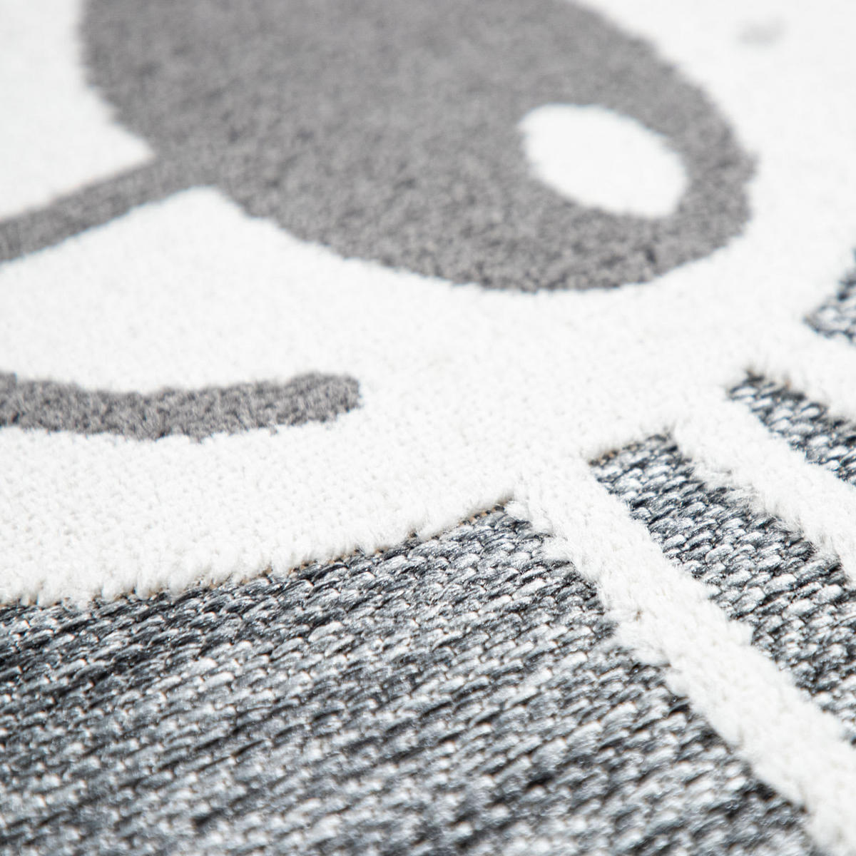 KINDERTEPPICH Löwe Kinderzimmer schmutzabweisend Grau Rund 120D - Grau, Textil (120/120cm) - KADIMA DESIGN