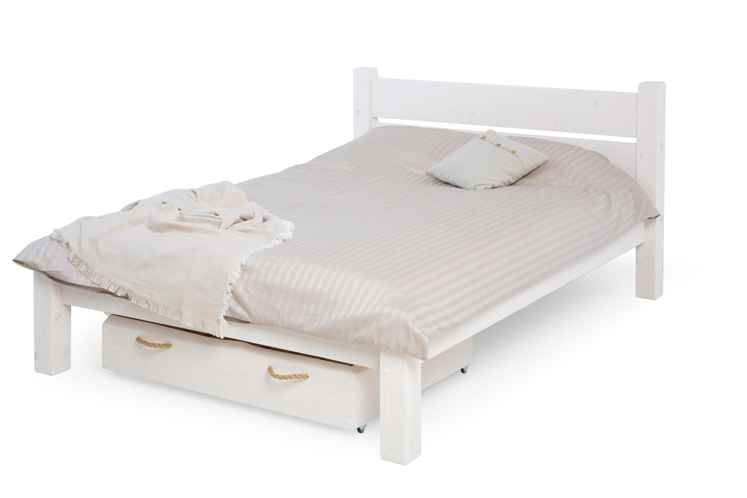 BETT 90x200 cm - Weiß, Holz (90/200cm) - MSL wooden furniture