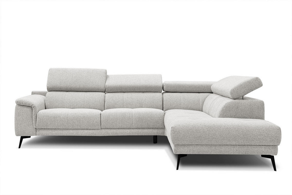 ECKSOFA FIERO 5-Sitzer, creme - Creme/Schwarz, Holzwerkstoff/Textil (290/228cm) - Courtois Laville