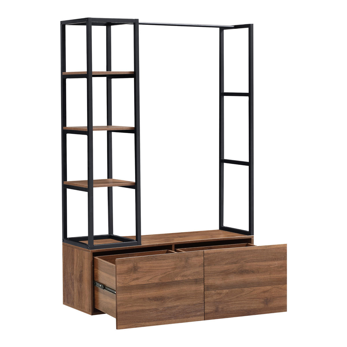 GARDEROBENSTÄNDER Egmating - Walnussfarben, Holzwerkstoff (120/180/40cm) - [en.casa]