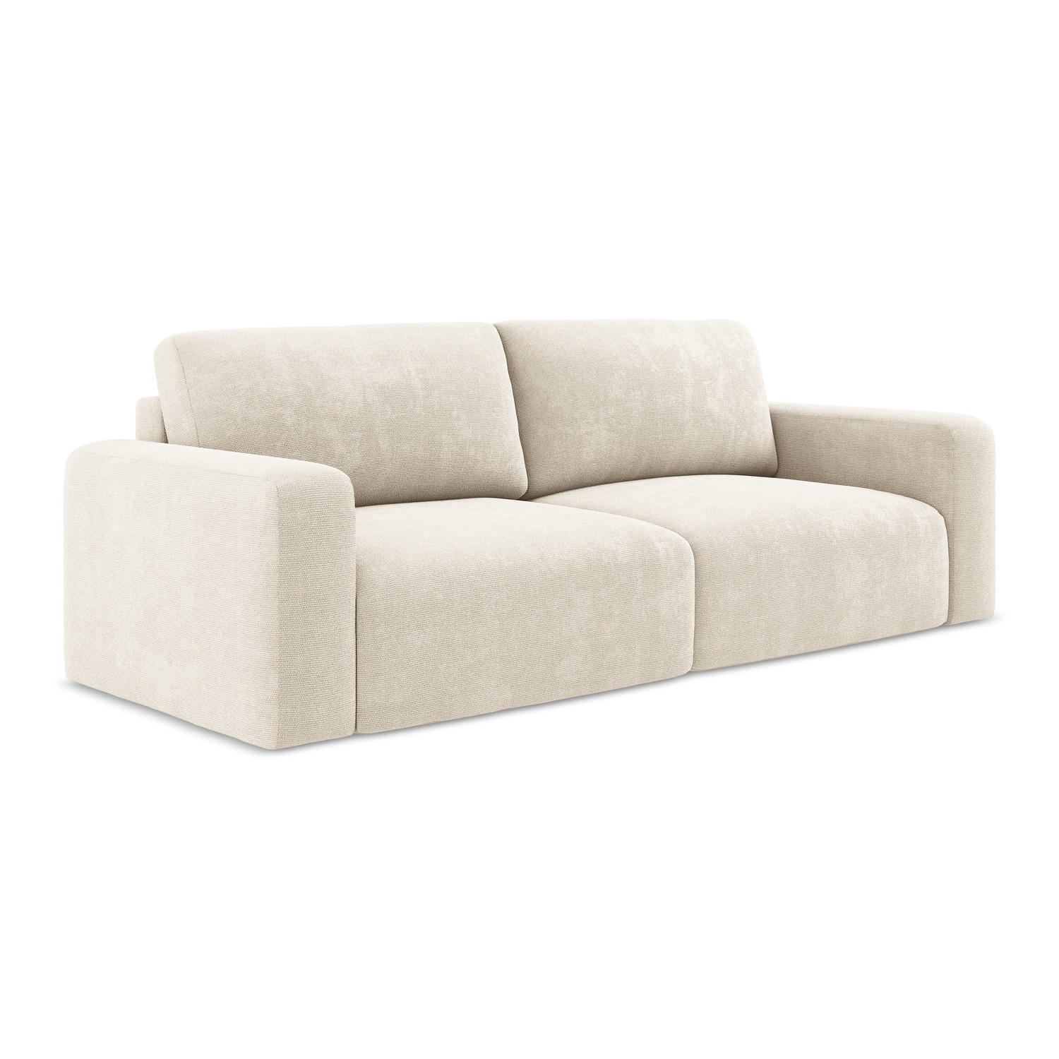 3-SITZER SOFA mit Schlaffunktion Chenille Stoff Beige - Beige/Creme, Kunststoff/Textil (244/79/102cm) - LaMiaSofa