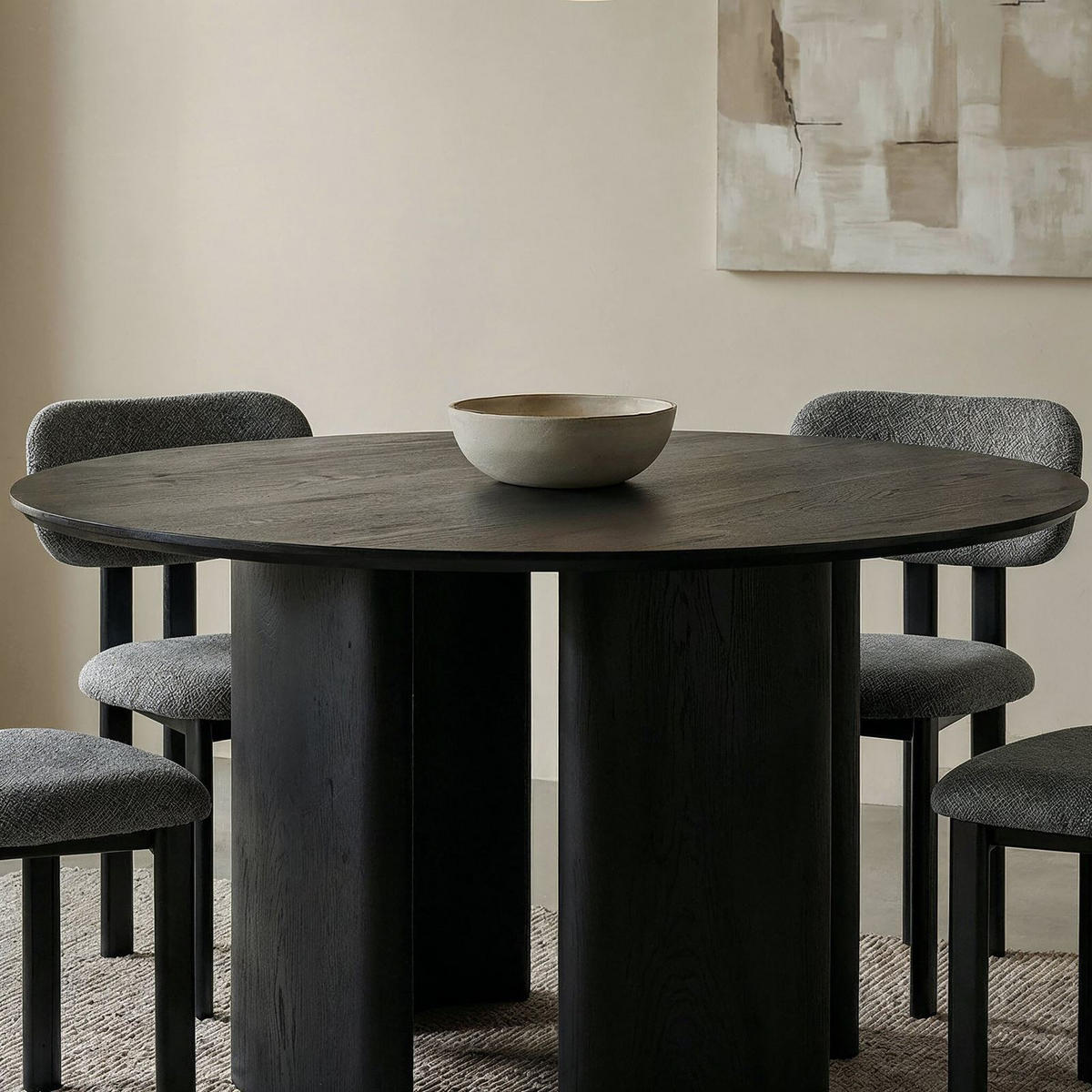 ESSGRUPPE ARVIKA FRANCA 5er Set schwarz - Schwarz, Holzwerkstoff - IDIMEX