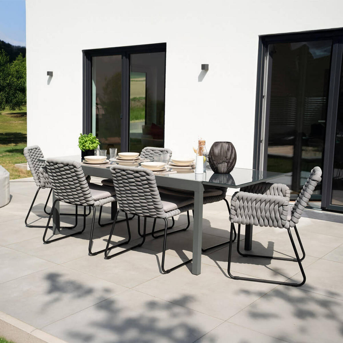 GARTENSTUHL BALERO - Hellgrau, 9 - Hellgrau, Kunststoff/Metall (63/85/62cm) - Home Deluxe