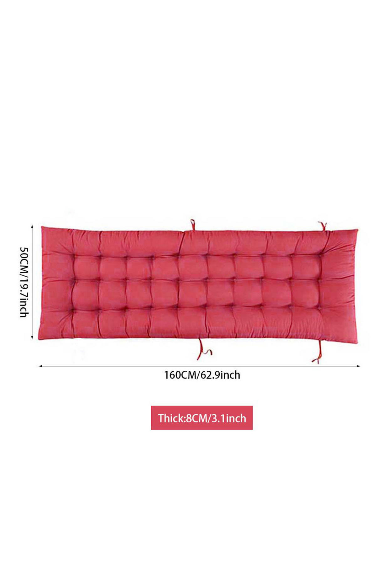 SONNENLIEGENAUFLAGE für Garten- und Terrassenstühle aus Polyester Schaumstoff in Rot 160 cm B x 50 cm - Rot, Textil (50/160cm) - Livingandhome